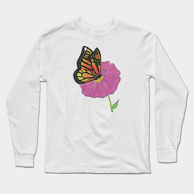 Monarch Butterfly Long Sleeve T-Shirt by ARTWORKandBEYOND